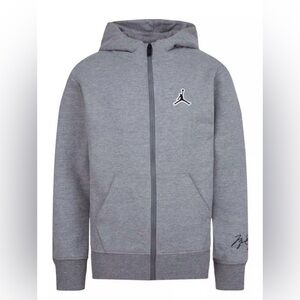 Air Jordan Carbon Heather Fleece Full Zip Hoodie Sweatshirt Gray L Large